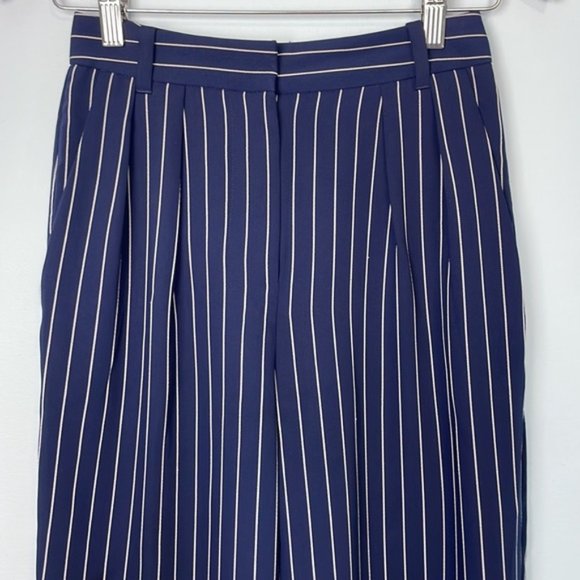 Babaton Modesto Navy Pinstripe Pants Size 0 - Picture 4 of 10